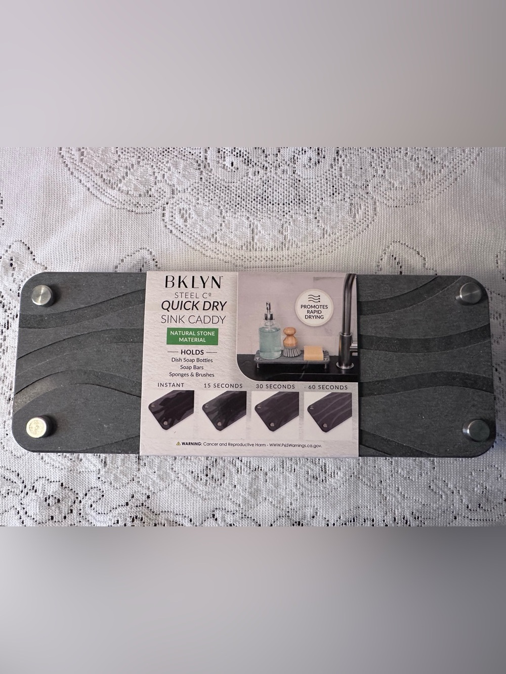 BKLYN Steel Core Quick Dry Sink Caddy - Dark Gray - Picture 2 of 6